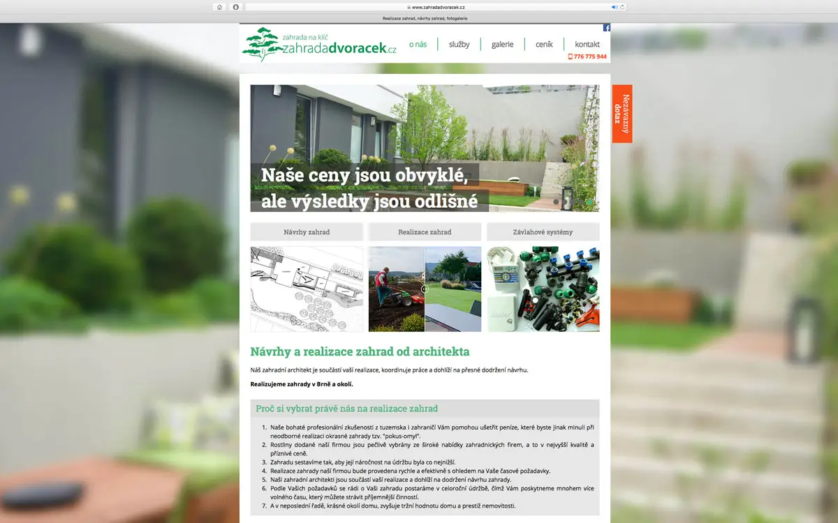 Zahrada Dvoř&aacute;ček &mdash; nov&yacute; web