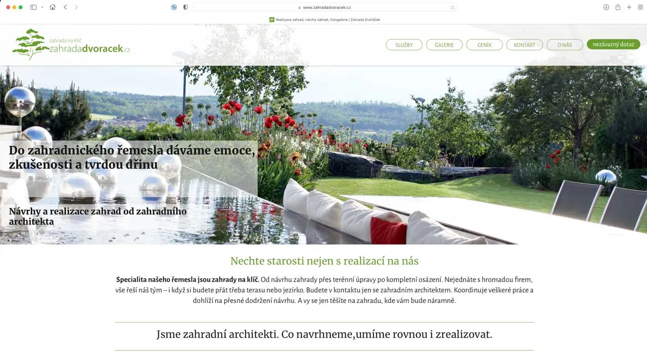 Zahrada Dvoř&aacute;ček &mdash; nov&yacute; web
